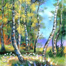 Схема вышивки «Берёзки»