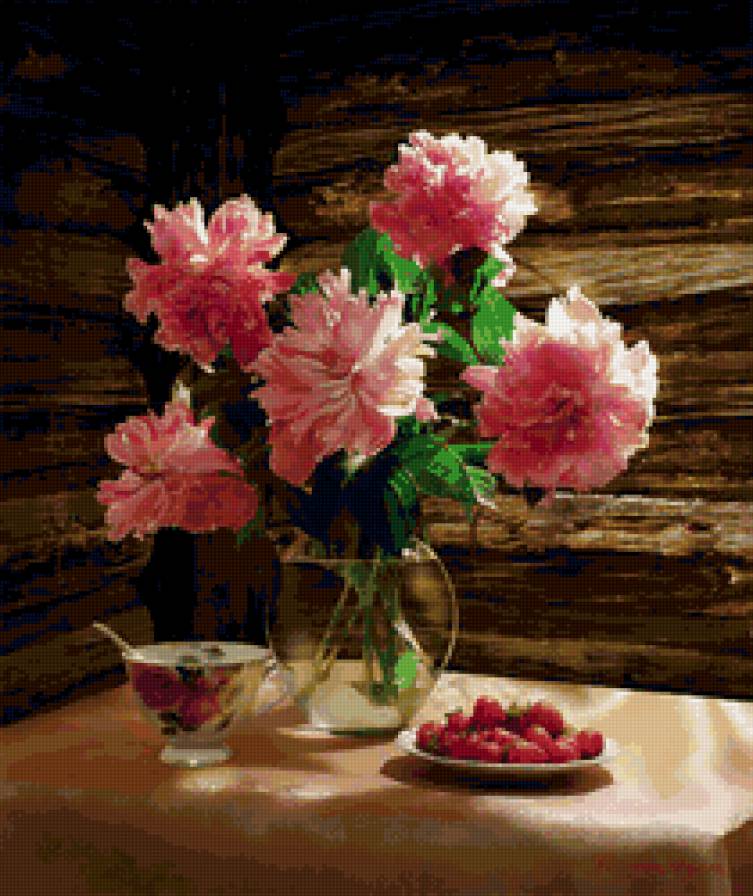 пионы - букет, натюрморт, цветы, пионы - предпросмотр