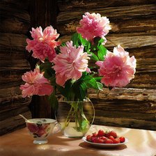 Схема вышивки «пионы»