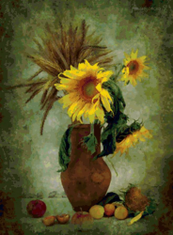 натюрморт - цветы, подсолнухи, натюрморт - предпросмотр