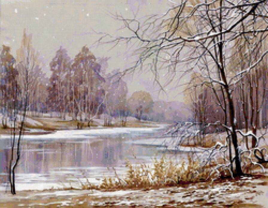 первый снег - природа, пейзаж - предпросмотр