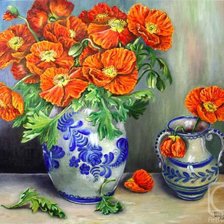 Схема вышивки «Маки в вазе»
