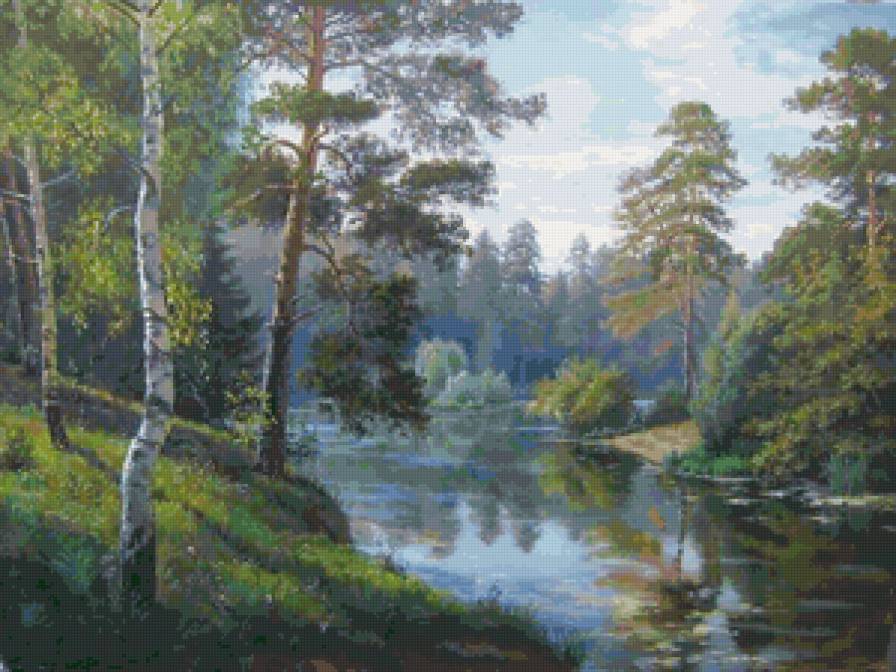 Утро - пейзаж, река, природа, лес - предпросмотр