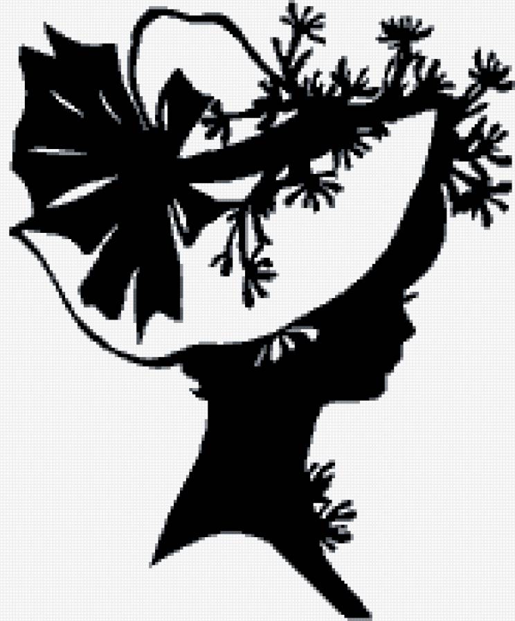 156 - женщина, силуэт, монохром - предпросмотр