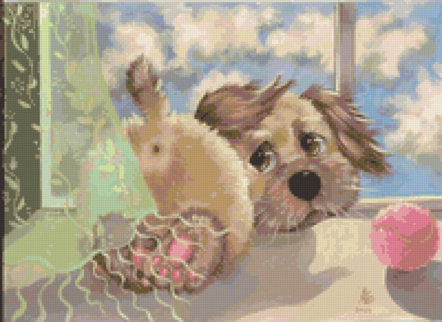 №68283 - живопись. исскуство, животные, картина, собака - предпросмотр