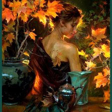 Схема вышивки «леди осень»