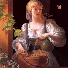 Схема вышивки «девушка с кувшином воды»