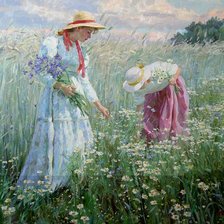 Схема вышивки «за ромашками»