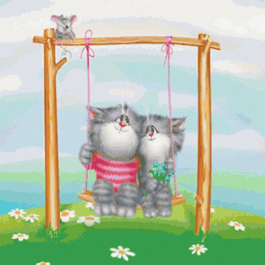 котики - надписи, любовь, коты, картина, кошки, зверята - предпросмотр