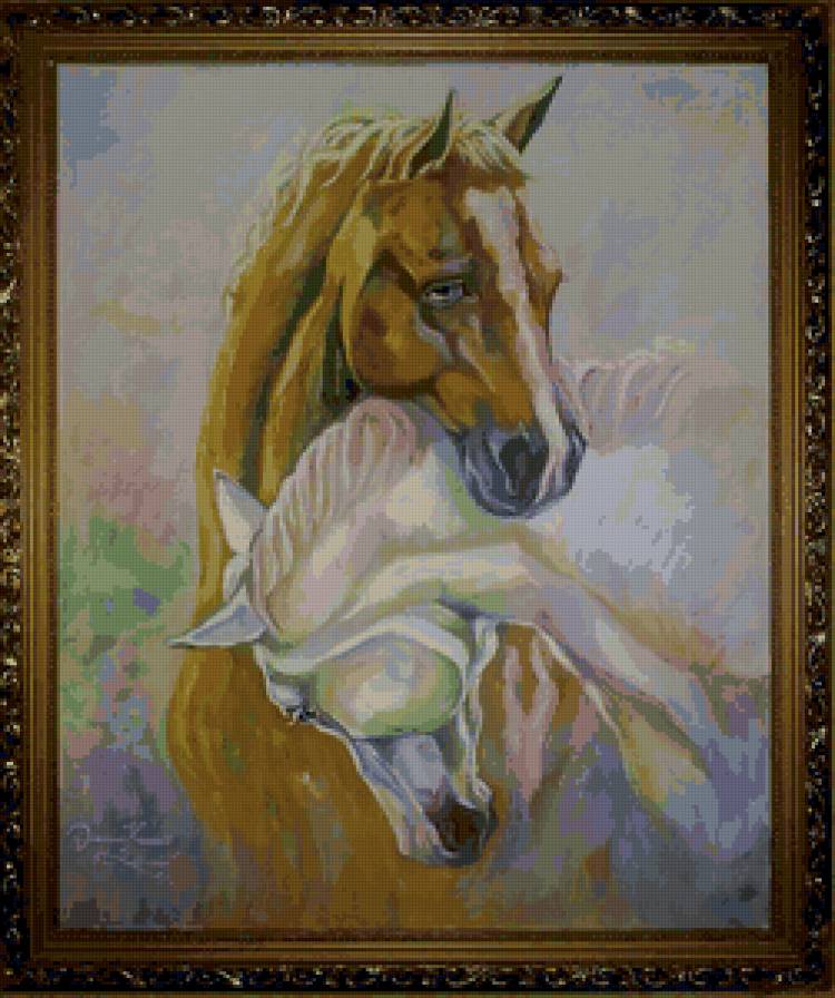№69134 - пара, животные, конь, картина, лошадь - предпросмотр