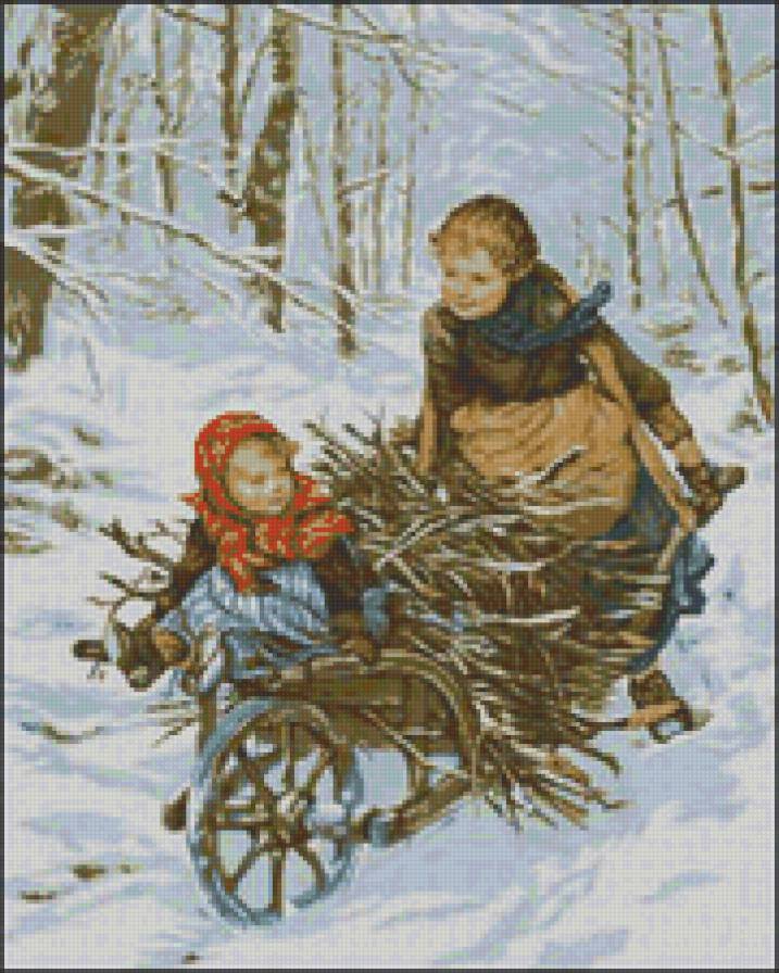 зима - лес, зима, природа, дети - предпросмотр