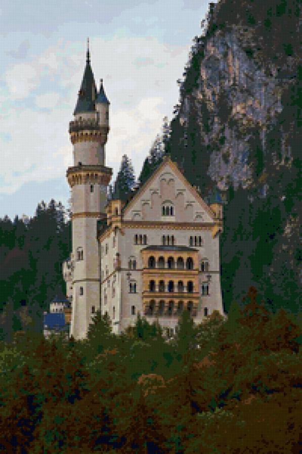 Замок Нойшванштайн - пейзаж, природа, замок - предпросмотр