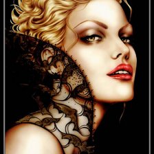 Схема вышивки «дама фас»