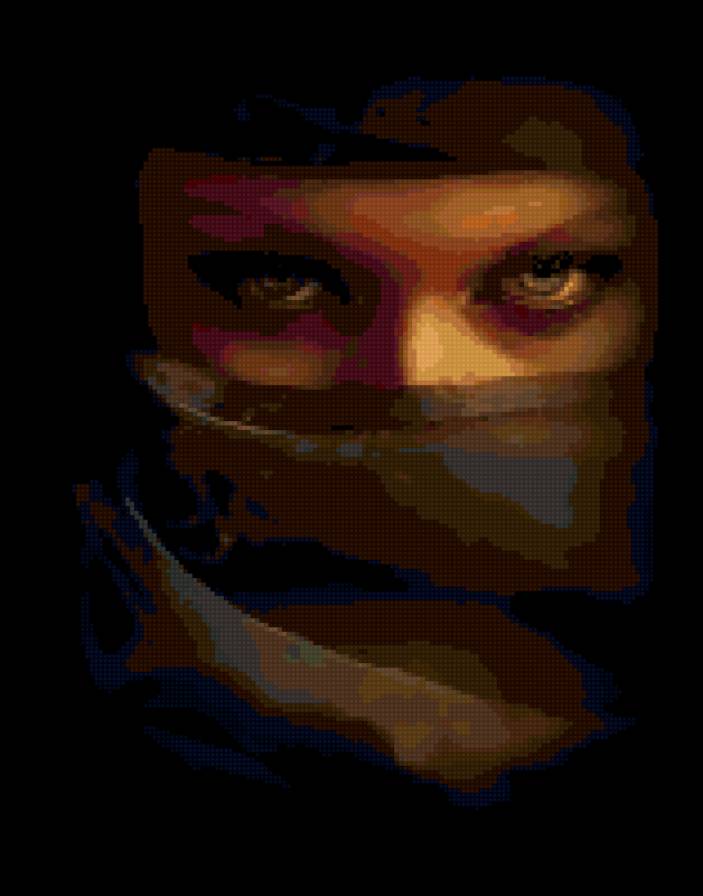 восточная красавица - восток, загадочный взгляд, паранжа - предпросмотр