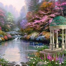 Схема вышивки «Беседка у реки»