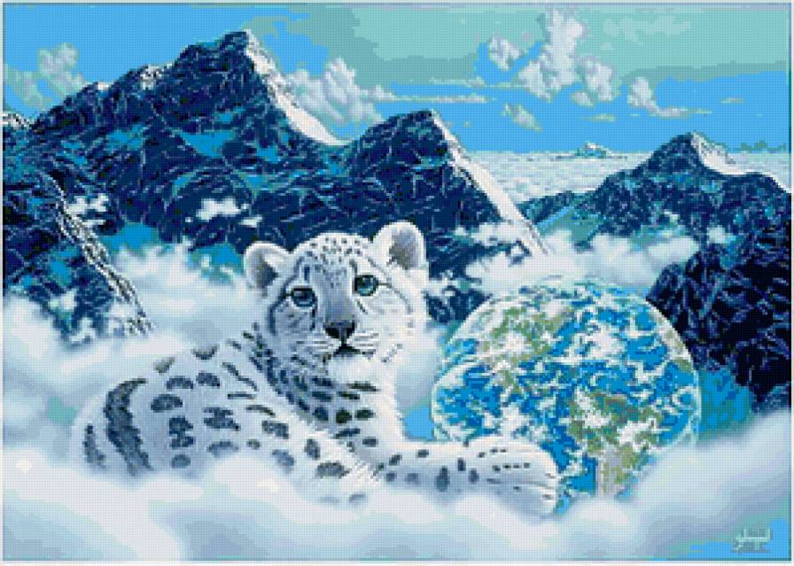 Тигренок - животные, красота, кошки, космос, хищник, тигр, зима - предпросмотр