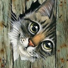 Схема вышивки «Любопытный котенок»