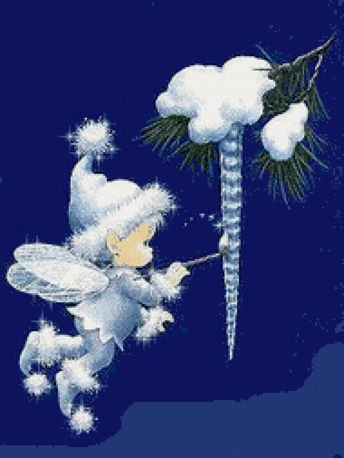 Эльф и сосулька - зима, фэнтези, ребенок, сосулька, эльф - предпросмотр