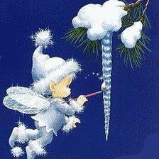 Схема вышивки «Эльф и сосулька»