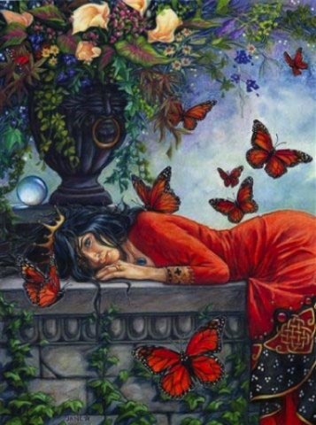 Принцесса и бабочки - фэнтези, бабочки, сказка, красота, природа, принцесса - оригинал