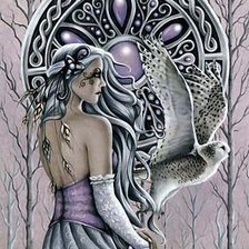 Схема вышивки «Дева и сова»