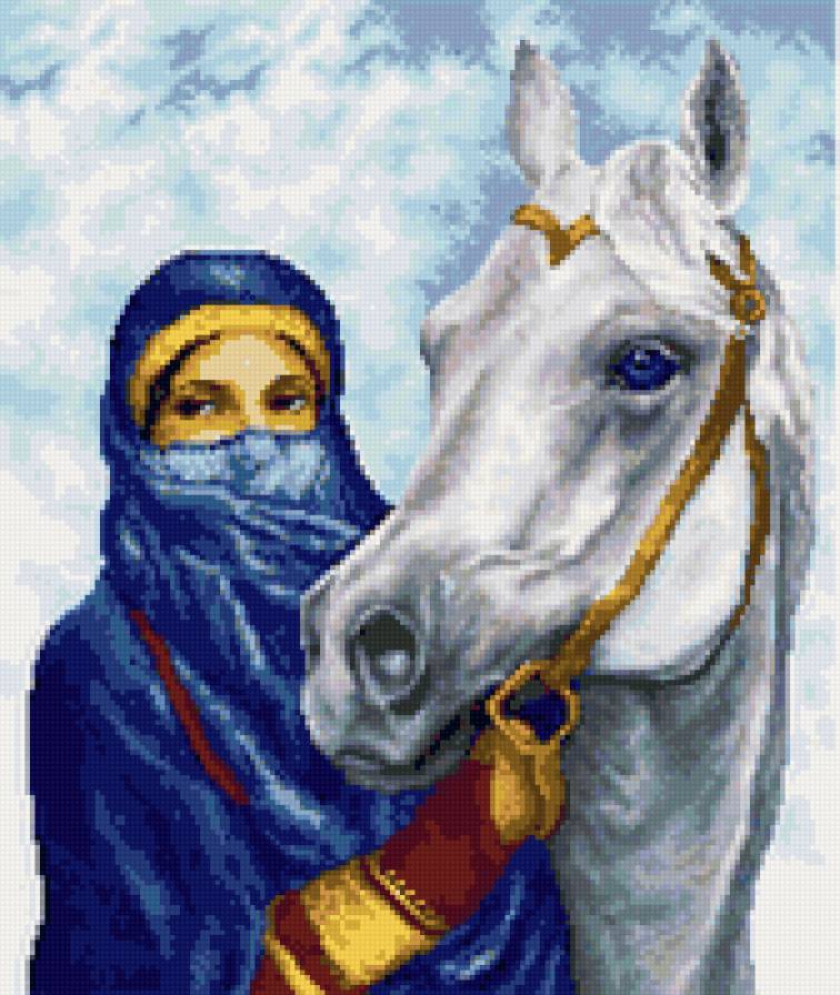 чарующий Восток - девушка, лошадь, женщина, восток - предпросмотр