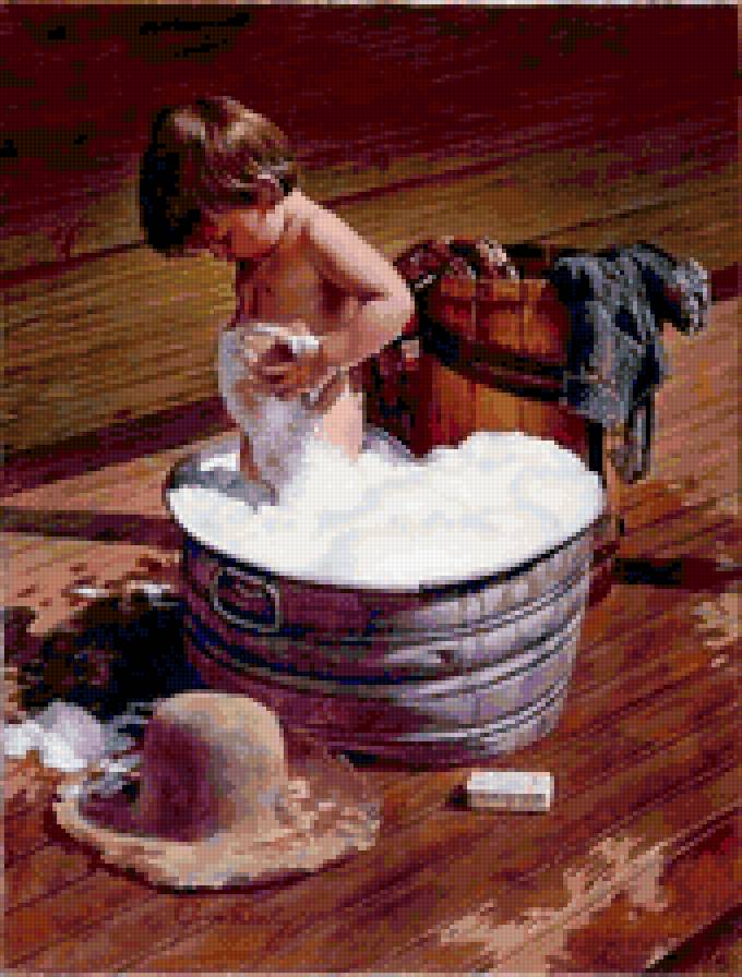 Пенный полдень - ребенок, мальчик, купание - предпросмотр