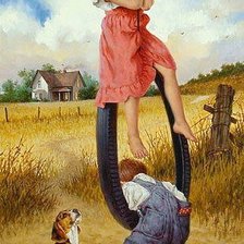 Схема вышивки «Качели»