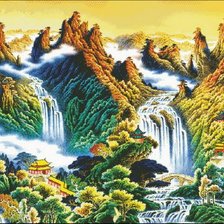 Схема вышивки «Горы»