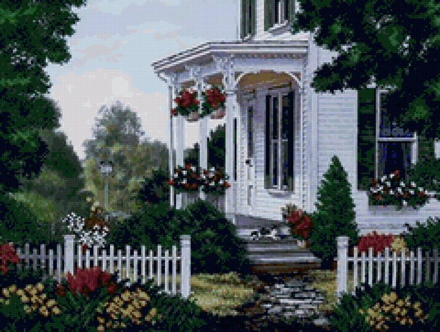 Усадьба - красота, цветы, природа, усадьба, пейзаж - предпросмотр