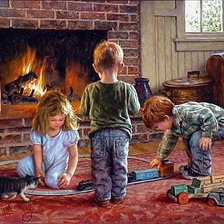 Схема вышивки «У камина»