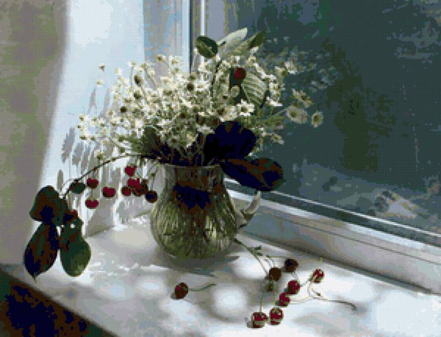 №70220 - букет, окно, цветы - предпросмотр