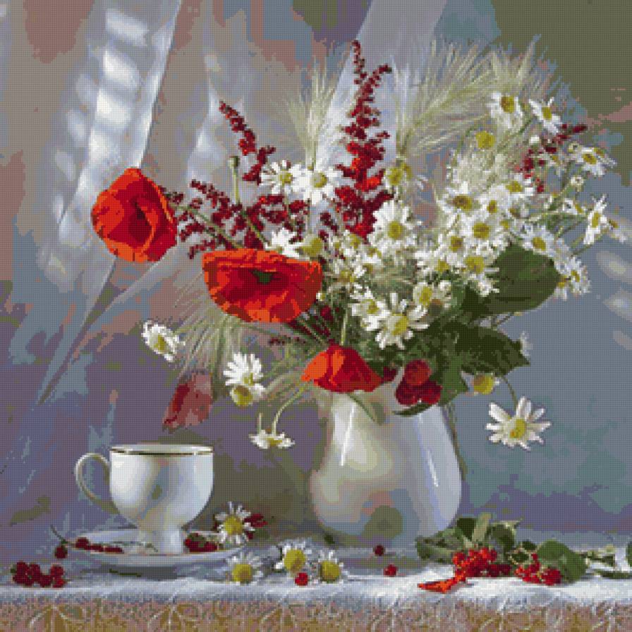 цветы - натюрморт, природа, цветы, букет - предпросмотр