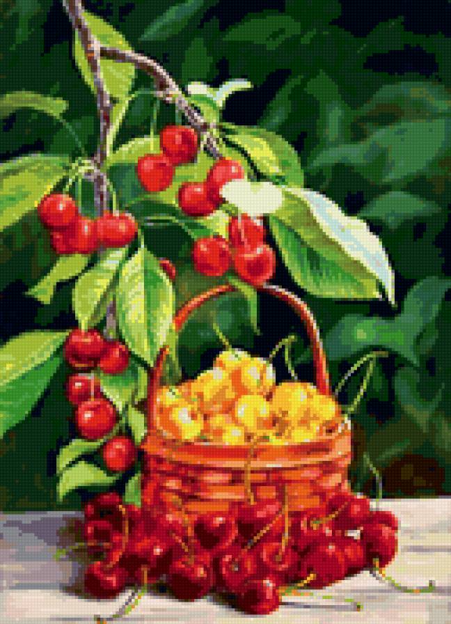 вкусно - натюрморт, вишня, ягоды - предпросмотр