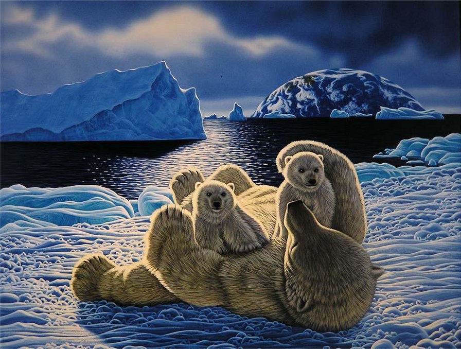 Большая медведица - медведь, мама, животные, хищник, зима, медвежонок - оригинал