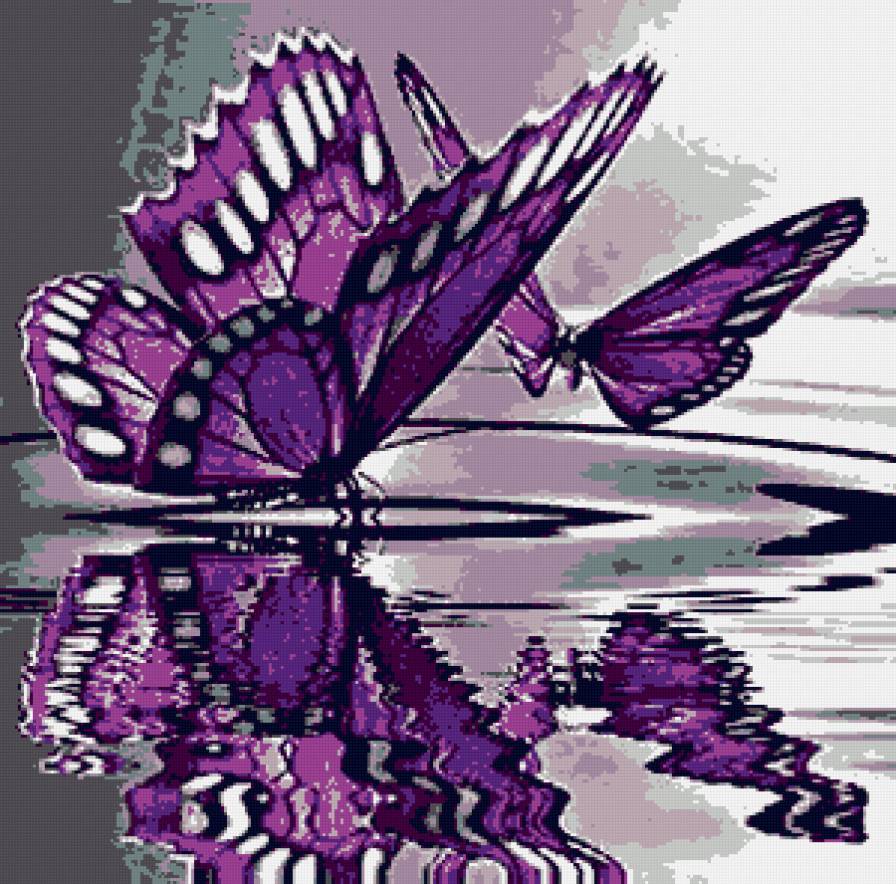 Лиловые бабочки - предпросмотр