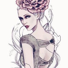 Схема вышивки «Девушка-цветок»