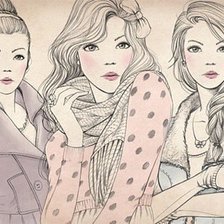 Схема вышивки «Девушки»