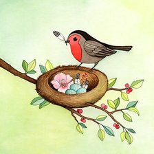 Схема вышивки «В гнезде»