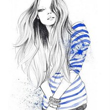 Схема вышивки «Девушка в матроске»