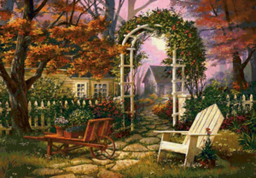 дом в лесу - дом, цветы - предпросмотр