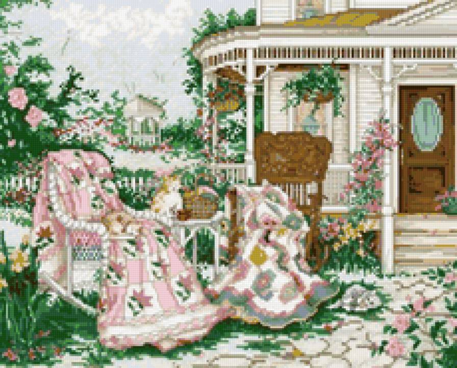 Усадьба - природа, усадьба, цветы, красота, пейзаж - предпросмотр