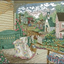 Схема вышивки «Деревенский пейзаж»