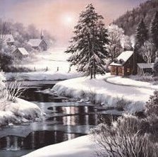 Схема вышивки «Замерзшая река»