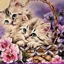 Схема вышивки «котята»