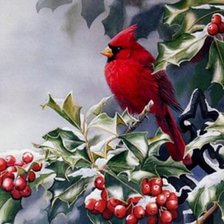 Схема вышивки «Зимние птицы»