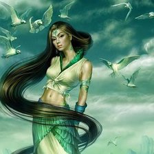 Схема вышивки «девушка»