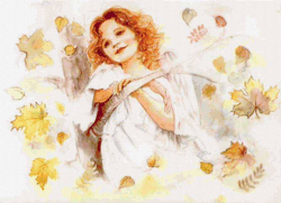 Листопад - девочка, осень, дерево, листья - предпросмотр