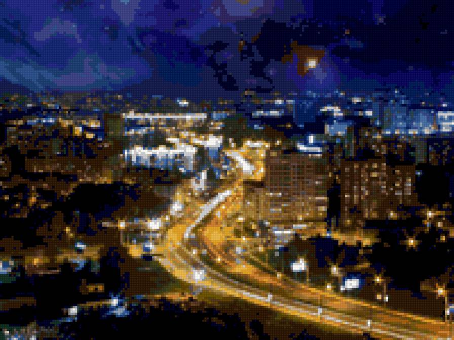 Движение города - город, стиль, ночь, движение - предпросмотр