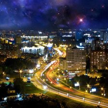 Схема вышивки «Движение города»